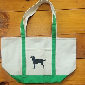 Green and White Dog Tote Bag